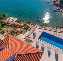 4 Bedroom Beachfront Villa with Heated Pool near Milna, Brac Island, Sleeps 8-10